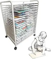 Art Drying Rack for Classroom,20 Removable Shelves,Magazine Drying Rack Studio Work Storage Rack,Space Saving Rack,Ideal for Schools and Nurseries