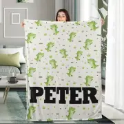 Personalized Alligator Plush Fleece Blanket, Alligator Gifts Her Him Kids