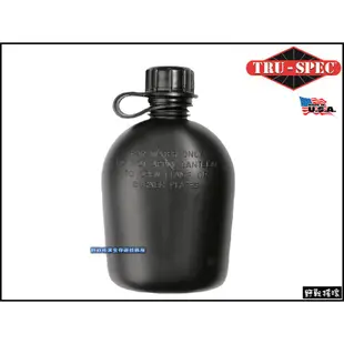 【野戰搖滾-生存遊戲】美國 TRU-SPEC GI 軍用水壺【黑色】美國製 可搭配水壺袋使用水瓶登山水壺水袋