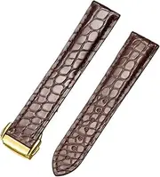 [RAYESS] Genuine Leather Band Alligator Buckle For Omega Watch strap 18mm to 22mm Crocodile Leather Strap for Men's and Women's