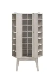 NNEDSZ DVD CD Storage Cabinet With Hidden Compartment In White Oak