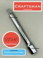 Craftsman 1/2-in. drive 6" Extension Bar CMMT44131 1/2x6