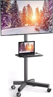 Mobile TV Cart with Wheels for 23-60 Inch LCD LED OLED Flat Curved Screen Outdoo