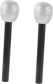 SUPVOX 2Pcs Sparkly Microphone for Glitter Fake Microphone Props for Dance Parties Stage Shows and Cosplay Events Lightweight and Easy to Hold