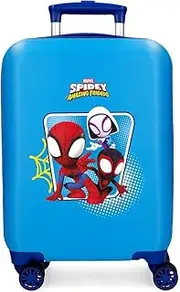 Joumma Marvel Spidey Team Up Cabin Suitcase Blue 33 x 50 x 20 cm Rigid ABS Side Combination Lock 28.4L 2 kg 4 Double Wheels Luggage Hand, Blue, Cabin Suitcase, Blue, Cabin Suitcase