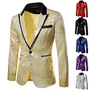 Disco 1980s Suits Blazers Lapel Collar Blazer Peak Lapel Normal Disco Sequins Men's Halloween Masquerade Party Club Pride Parade Adults' Coat