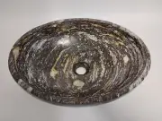 One-of-a-Kind HandCrafted Veined River Stone Vessel Oval Bathroom Sink NEW