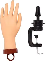 OATIPHO Flexible Nail Practice Hand Model with Stand Fake Hand for Manicure Training Lightweight Easy to Carry for Nail Art Design Beginners High Simulation Practice Tool