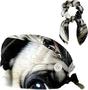 [CWAGFEQZ] Scrub Caps Women,Scrub Hats Suitable for Women,Pug Dog