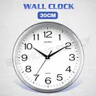 Wall Clock Quartz Round Wall Clock Silent Non Ticking Battery Operated 12 Inch