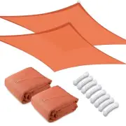 2 Pack 16x16 Ft 97% UV Block Square Sun Shade Sail HDPE Canopy Patio Backyard