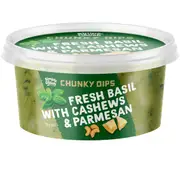Simply Delish Chunky Dip Fresh Basil With Cashews & Parmesan 150g