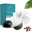 Reusable Vertuo Capsules Refillable Coffee Pods with Espresso Aluminum Foils...