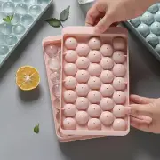 Ice Cube Tray Round Cubes Plastic Ice Cube Maker Mold with Li.j6