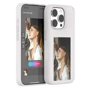 Pop Phones Smart NFC E-Ink Screen Case (Suits iPhone 15 Pro) - White