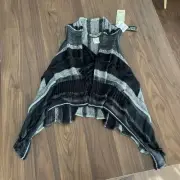 M.&KYOKO With new tag Sato Textile M kyoko Stripe Vest Black Grey japan