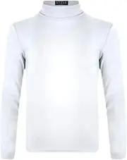 [Generic] Kids Turtleneck Long Sleeve Plain Basic Top Girls Boys Jersey Polo Tops 2-14 Years