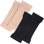 [Huraoerrrr] 2 Pairs Arm Slimmer, Soft Chinlon Arm Slimming Shaper Wrap, 3D Embossed Seamless Compression Sleeve Women, Cozy Slimming Shaper for Women
