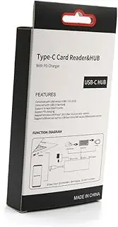jojofuny 5-in-1 USB Chub c to Usb3.0 Card Reader Multi-Function Hub Silver Easy to Carry Enhance Your Device