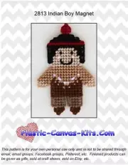 Indian Boy Magnet-Plastic Canvas Pattern or Kit