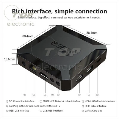 X96Q 4K Android 10.0 OS Quad Core TV BOX 2.4G WIFI HDMI 3D UHD Home Media