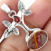 Tree of Life Noreena Jasper & Garnet 925 Sterling Silver Pendant Jewelry P-1420