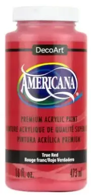 DecoArt Americana Premium Acrylic Paint, 16 Oz., True Red