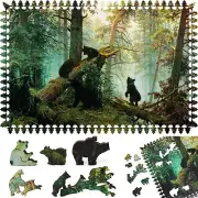 Wooden Jigsaw Puzzle for Adults by FoxSmartBox-390 pcs- Morning in a Pine Forest
