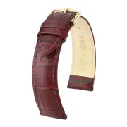 Hirsch Duke Burgundy Alligator Embossed Leather Watch Band, 20mm / Large