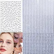 1100PCS Clear Face Gems Rhinestones Stickers Self-Adhesive Bling Round Jewels Stickers for Hair Nail Face Makeup Clothes Shoes Bags DIY Craft, 3,4,5㎜ Size