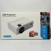 Laser 720P LED Projector with Screen and Carry Case Home & Outdoor Cinema BNIB