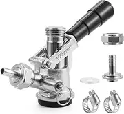 MRbrew Keg Coupler, Commercial Sankey Kegerator D System Stainless Probe Brass Body Keg Tap Dispenser for I.D 5/16'' Draft Beer Line Gas Brewing Tubing with Check Valve Sealing Washer Hose Clamp