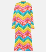 [Valentino] Valentino Valentino Chevron 24 cotton shirt dress AU 18 multicoloured