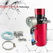 Oil Catch Can Baffled Tank Breather Universal Red with Gauge Fits Honda (for: Honda)