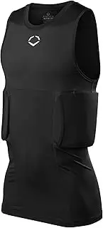 [EvoShield] Adult Sleeveless Rib Shirt and Shields - Black, 2X-Large