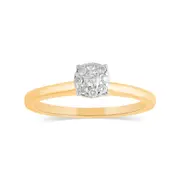 Solitaire Look Diamond Ring with 0.15ct of Diamonds in 9kt Yellow Gold