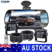 7" Car Rear View Mirror Monitor Reversing CCD Camera For Truck Caravan 12V 24V