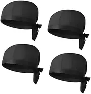 [Beavorty] 4Pcs Unisex Chef Hats Comfortable Server Hats for Restaurant Kitchen Lightweight Design with Hair Protection for Cooking Food Safety Black