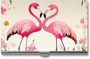 LKHDS Slim Aluminum Alloy Business Card Holder Flamingos And Flowers Pocket Business Card Case Portable Business Card Wallet Business Card Holders Handheld Card Box for Women Men, style, One size