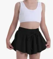 Flowy Shorts for Teen Girls Athletic Running Biker Youth Butterfly Shorts (XS)