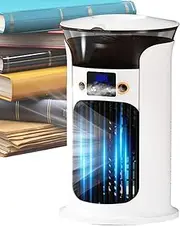 Portable Air Conditioner - USB Cooler, Quiet Device | Desktop Chilling System, Remote Control Airflow Unit, LED Mood Light Cooler, Bedroom RV Tent Garage Setup
