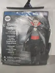 Boy's Size Medium 8 Vampire Halloween Costume Cape Top Pants New