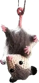 [Generic] Hanging Possum Keychain - Plush Funny Pendant | Crochet Possums Hanging Ornaments | Adorable Cute Possum Keychain |Unique Rearview Mirrors Decorations Charm Accessories for Car
