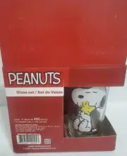 Peanuts Charlie Brown Snoopy Lucy Linus Glass Cups set 4 New