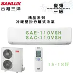 SANLUX三洋 變頻 一級 冷暖 壁掛 精品系列 冷氣 SAE/C-110VSH 含基本安裝 智盛翔冷氣家電