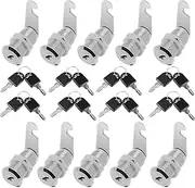 【Upgrade】Cam Lock Keyed Alike,Socell 10 Pack 1-1/8 Inch (30mm) Cylinder Cam Locks Set Zinc Alloy Cam Lock with Keys for Drawer, RV Door, Mailbox,Tool Box, Drawer and More
