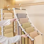 Cyanmor Folding Trouser Rack, Multifunctional Folding Trouser Rack 2-Pack Hanging Seamless Storage Rack Can Hang Trousers Skirts Scarves Towels Sheets Ties And Small Clothes
