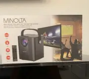 MINOLTA Mini Projector Bundle Pack with 100” Projector Screen (Model MN674)