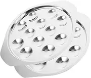 BRIGHTFUFU 2Pcs Stainless Steel Escargot Plate Compartments Snail Baking Dish for Serving Appetizers Seafood Cakes Smooth Surface Dishwasher Safe Kitchen Gadget