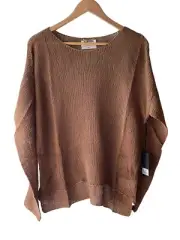 One Teaspoon Luxe Collection Size M French Wide Knit Brown Sweater - New